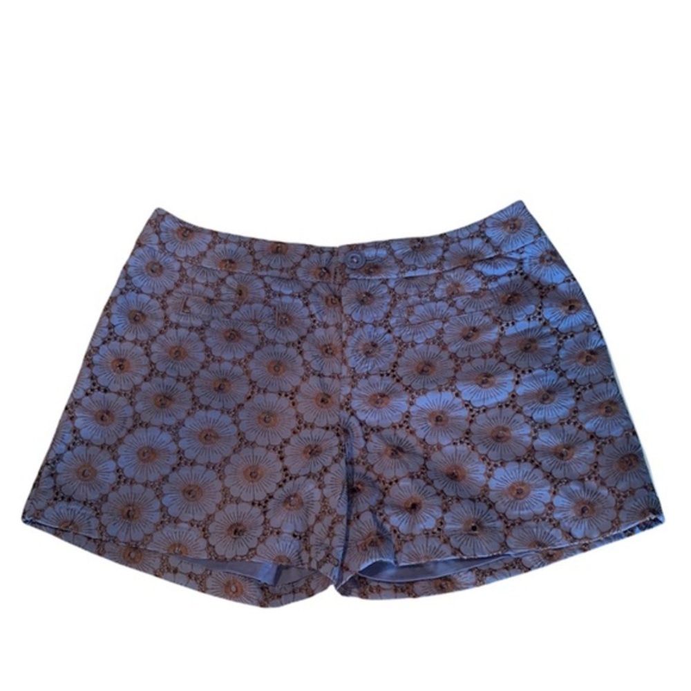 Elevenses Anthropologie Blue Eyelet Gerbera Shorts Sz 4